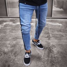 Men's Holes Zipper Holes Patchwork Jeans GDMY-1063