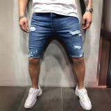 Men's Plus Size Rolled Hem Ripped Five-point Jeans GDMY-1908