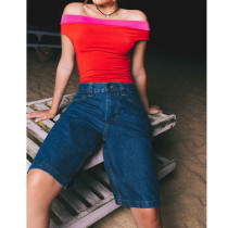 Denim Loose Fashion 5 Point Pants GDMY-FZ12125