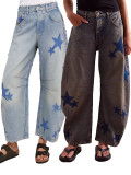 Vintage Embroidered Loose Wide Leg Jeans GDMY-16849