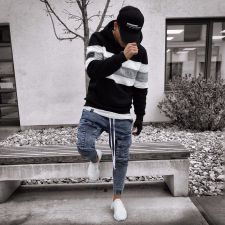 Men's Fashion Elastic Waisted Slim Jean GDMY-1911