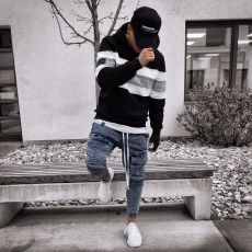 Men's Fashion Elastic Waisted Slim Jean GDMY-1911