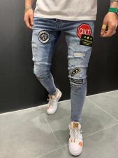 Men's Emblem Patchowork Pencil Jeans GDMY-1925