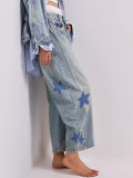 Vintage Embroidered Loose Wide Leg Jeans GDMY-16849