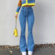 High Waist Stripe Print Flare Jeans GDMY-G10001