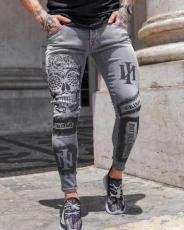 Men's Plus Size Print Tight Pencil Jeans GDMY-2012