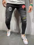 Men's Emblem Patchowork Pencil Jeans GDMY-1925