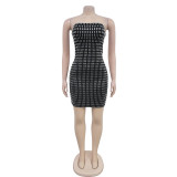 Hot Drill Backless Mini Dress GFYX-7079