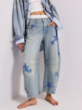 Vintage Embroidered Loose Wide Leg Jeans GDMY-16849