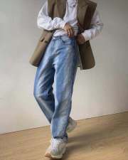 Men's Denim Washed Straight Jeans GDMY-1301