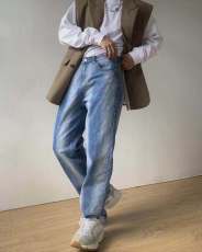 Men's Denim Washed Straight Jeans GDMY-1301