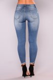 Holes Skinny Fashion Nine-point Jeans GDMY-6819