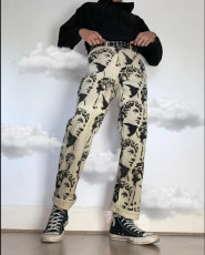 Men's Loose Tie Dye Print Washed Jean GDMY-GL002