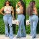 Fashion Tassel Holes Big Flare Jeans GDMY-020