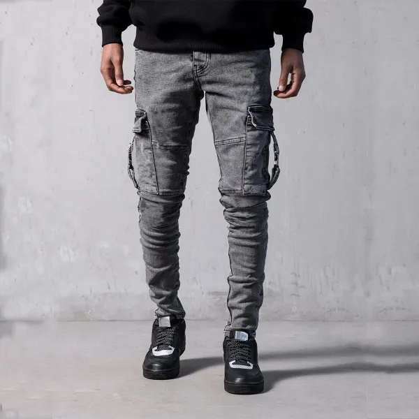 Men's Black Slim Pencil Jeans GDMY-MGD185
