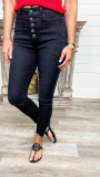 Black Single Breasted High Waist Jeans GDMY-1673