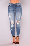 Holes Skinny Fashion Nine-point Jeans GDMY-6819