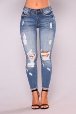 Holes Skinny Fashion Nine-point Jeans GDMY-6819