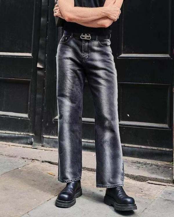Men's Denim Washed Straight Jeans GDMY-1301