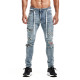 Men's Plaid Patch Holes Washed Pencil Jeans GDMY-SP1991