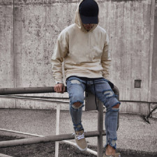 Men's Fashion Holes Zipper Pencil Jeans GDMY-1062
