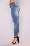 Holes Skinny Fashion Nine-point Jeans GDMY-6819