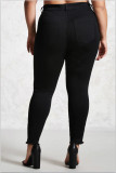 Plus Size Fashion Black Holes Pencil Jeans GDMY-101