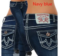 High-waisted Embroidered Straight Jeans  GDMY-8081