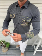 Men's Patchwork Lapel Jeans Jacket GDMY-1951