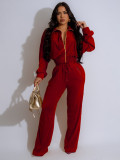 Long Sleeve Lapel Zipper Two Piece Pants Set SFY-TW575