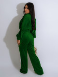 Long Sleeve Lapel Zipper Two Piece Pants Set SFY-TW575