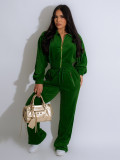 Long Sleeve Lapel Zipper Two Piece Pants Set SFY-TW575