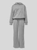 Solid Color Hooded Sweatshirts Two Piece Pants Set MIL-T088 