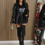 Long Sleeve Sequin Shirt Coats AIL-AL293