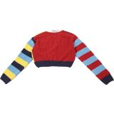 Pre Order: About 7 work days shipping Casual Colorful Letter Knit Short Long Sleeve Tops YUEM-Y220205