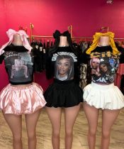 Pre Order: About 7 work days shipping Fashion Print Short Sleeve T-Shirts YUEM-Y220202