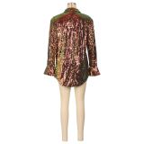 Long Sleeve Sequin Shirt Coats AIL-AL293