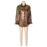 Long Sleeve Sequin Shirt Coats AIL-AL293