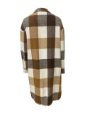 Plaid Print Long Sleeve Long Shirt Coats LSD-2264