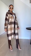 Plaid Print Long Sleeve Long Shirt Coats LSD-2264