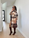 Plaid Print Long Sleeve Long Shirt Coats LSD-2264