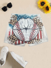 Sexy Sport Lip Print Sport Skinny Shorts DAI-A107