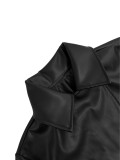 Lapel Button Warm Long Leather Coat LSD-LD2271