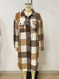 Plaid Print Long Sleeve Long Shirt Coats LSD-2264