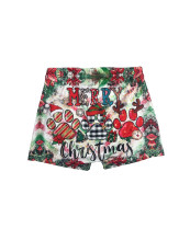 Christmas Printed Skinny Athletic Fit Shorts DAI-A181
