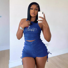 LOVE Hot Drill Casual Two Piece Shorts Set ME-S8038001