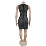 Hot Drill Sleeveless Midi Dress GFYX-7071