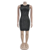 Hot Drill Sleeveless Midi Dress GFYX-7071