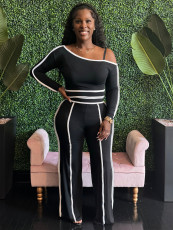 One Shoulder Long Sleeve Pants Suit SFY-TW591