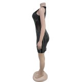 Hot Drill Sleeveless Midi Dress GFYX-7071